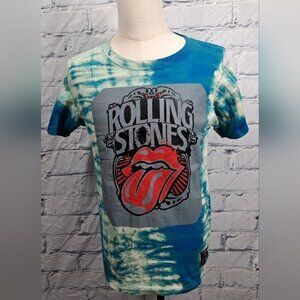 Vintage 90s Y2K Rolling Stones Men's T-Shirt Tee Limited Edition Tie Dye Medium
